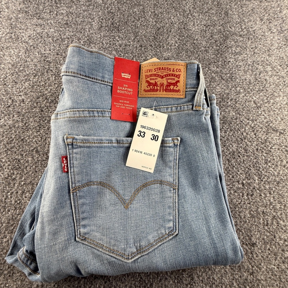 Levis 315 Shaping Bootcut Jeans Womens 33x30 Light Wash Blue Mid Rise 196320028